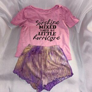 2/$8 Bundle Deal Shein Shorts with Untagged Graphic Tshirt Girls Size 2T